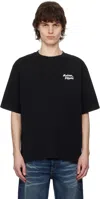 Maison Kitsuné Logo Embroidery Crewneck T-shirt In O197 Black/white