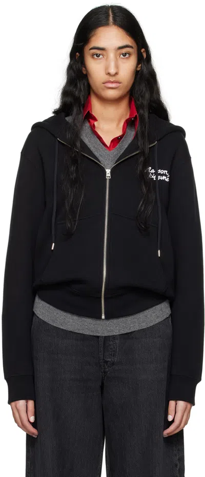 Maison Kitsuné Black Handwriting Hoodie In B197 Black/white