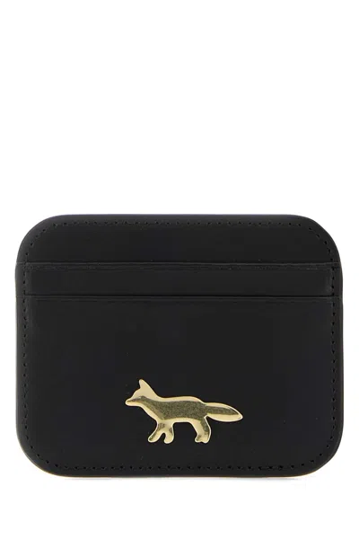 Maison Kitsuné Black Leather Card Holder