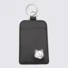 Maison Kitsuné Fox Head Leather Card Holder In Nero