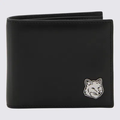 Maison Kitsuné Black Leather Wallet