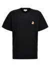 Maison Kitsuné Black T-shirt With Fox Head Patch In Cotton In Black