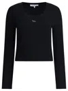 Maison Kitsuné Black Lyocell Cotton Sweater In Black