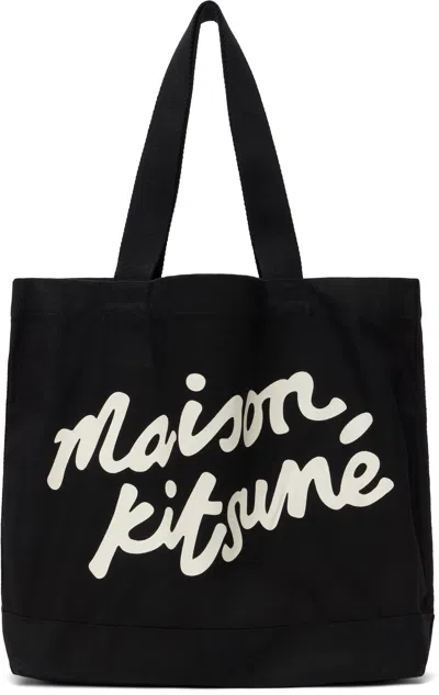 Maison Kitsuné Black '' Handwriting Tote In P199 Black