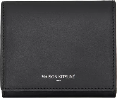 Maison Kitsuné Black ' Paris' Trifold Wallet