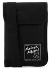 Maison Kitsuné Nylon Phone Case With Adjustable Shoulder Strap In Black