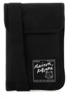 Maison Kitsuné Nylon Phone Case With Adjustable Shoulder Strap In Black