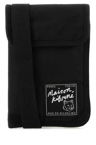 MAISON KITSUNÉ BLACK NYLON PHONE CASE