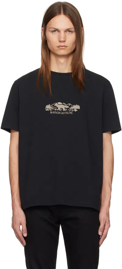 Maison Kitsuné Outdoor Profile Fox T-shirt In Black