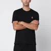 Maison Kitsuné Black Regular T-shirt With Logo Patch In Black