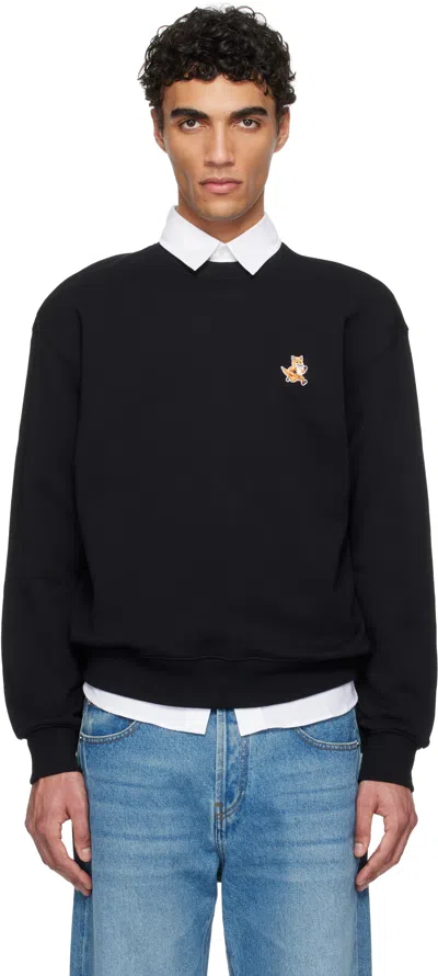 Maison Kitsuné Black Speedy Fox Patch Comfort Sweatshirt