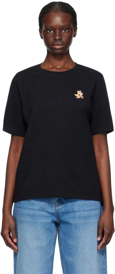 MAISON KITSUNÉ BLACK SPEEDY FOX T-SHIRT