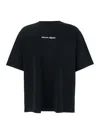 Maison Kitsuné Black T-shirt With Logo Lettering Printed On The Front In Cotton Man In Multi