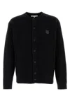 Maison Kitsuné Fox Head Wool Ribbed Cardigan Clothing In Black