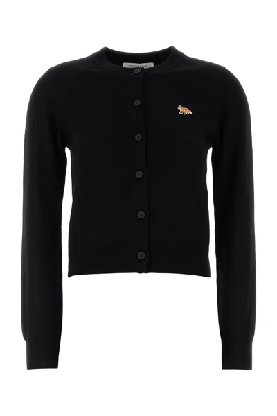 Maison Kitsuné Maison Kitsune Black Wool Cardigan