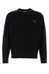 Maison Kitsuné Ribbed Knit Sweater With Cropped Fit And Embroidered Emblem In Black