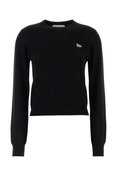 MAISON KITSUNÉ MAISON KITSUNÉ BLACK WOOL SWEATER