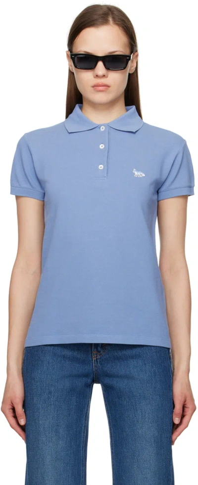 Maison Kitsuné Blue Baby Fox Polo In P428 Hampton Blue