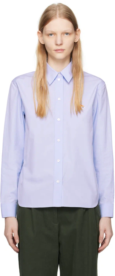 Maison Kitsuné Blue Baby Fox Shirt In Light Blue