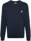Maison Kitsuné Fox Logo-patch Sweatshirt In Blue