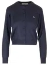 Maison Kitsuné Woman Cardigan Midnight Blue Size S Wool In Blue