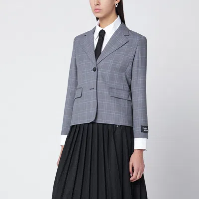 MAISON KITSUNÉ MAISON KITSUNÉ BLUE CHECKED SINGLE-BREASTED BLAZER