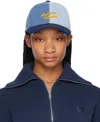 Maison Kitsuné Blue Denim 6p Cap In P471 Washed Indigo