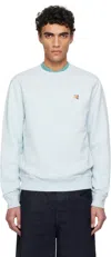 Maison Kitsuné Fox Head Patch Regular Sweatshirt Cirrus Blue In 0072 Cirrus Blue