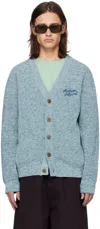 MAISON KITSUNÉ BLUE HANDWRITING CARDIGAN