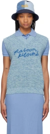 MAISON KITSUNÉ BLUE HANDWRITING VEST