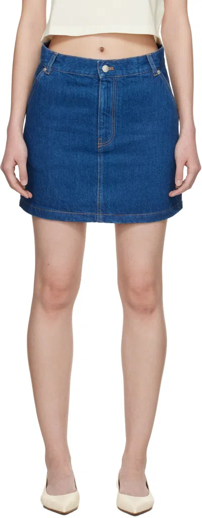 Maison Kitsuné Blue High-rise Denim Miniskirt