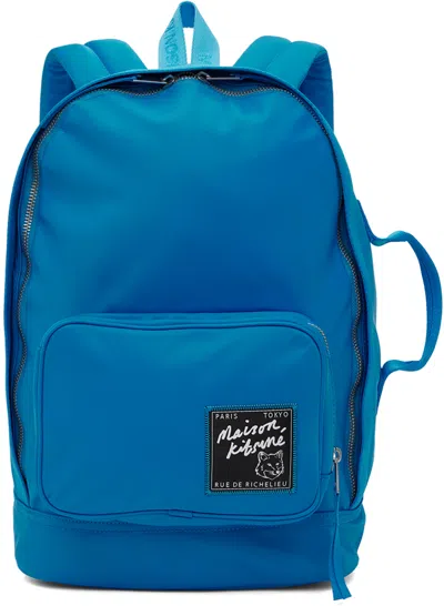 Maison Kitsuné Blue 'the Traveller' Backpack