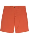 Maison Kitsuné Cotton Bermuda Shorts With Back Logoed Label In Orange