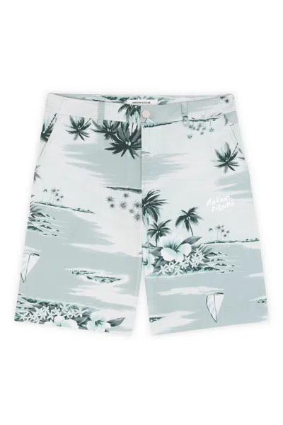 Maison Kitsuné Board Shorts In Light Blue