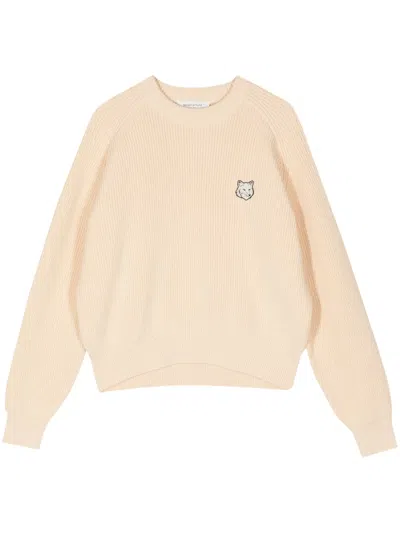 Maison Kitsuné Bold Fox-appliqué Jumper In 中性色