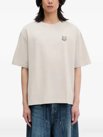 Maison Kitsuné Bold Fox Appliqué T-shirt In Metallic