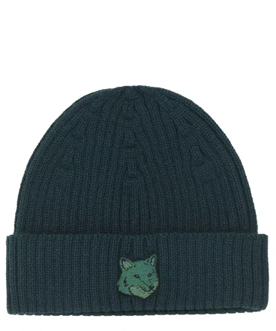 Maison Kitsuné Bold Fox Beanie In Green