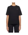 Maison Kitsuné Black Crewneck T-shirt With Fox Head Patch In Black