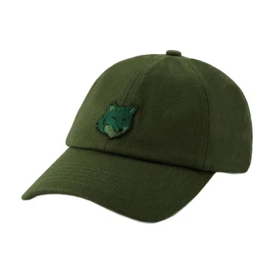Maison Kitsuné Bold Fox Head 6p Cap In Green