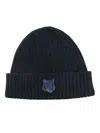 Maison Kitsuné Bold Fox Head Beanie Accessories In Blue