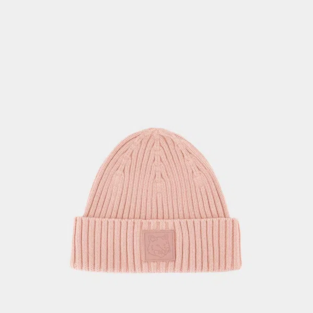 帽子 Maison Kitsune BOLD FOX HEAD BEANIE Maison Kitsuné - Bold Fox Head Patch Ribbed Beanie | HBX