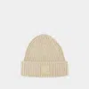 Maison Kitsuné Bold Fox Head Beanie In White