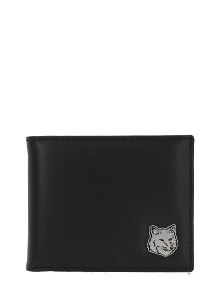 Maison Kitsuné Bold Fox Head Bifold Wallet In Black