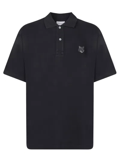 Maison Kitsuné Bold Fox Head Black Polo Shirt