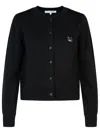 Maison Kitsuné Baby Fox-patch Cardigan In Black