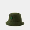 Maison Kitsuné Bold Fox Head Patch Bucket Hat In Green