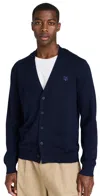 MAISON KITSUNÉ BOLD FOX HEAD CARDIGAN INK BLUE