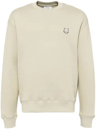 Maison Kitsuné Bold Fox Head Cotton Sweatshirt In Green