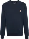 Maison Kitsuné Bold Fox Head Cotton Sweatshirt In Blue