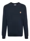 Maison Kitsuné Bold Fox Head Cotton Sweatshirt In Blue